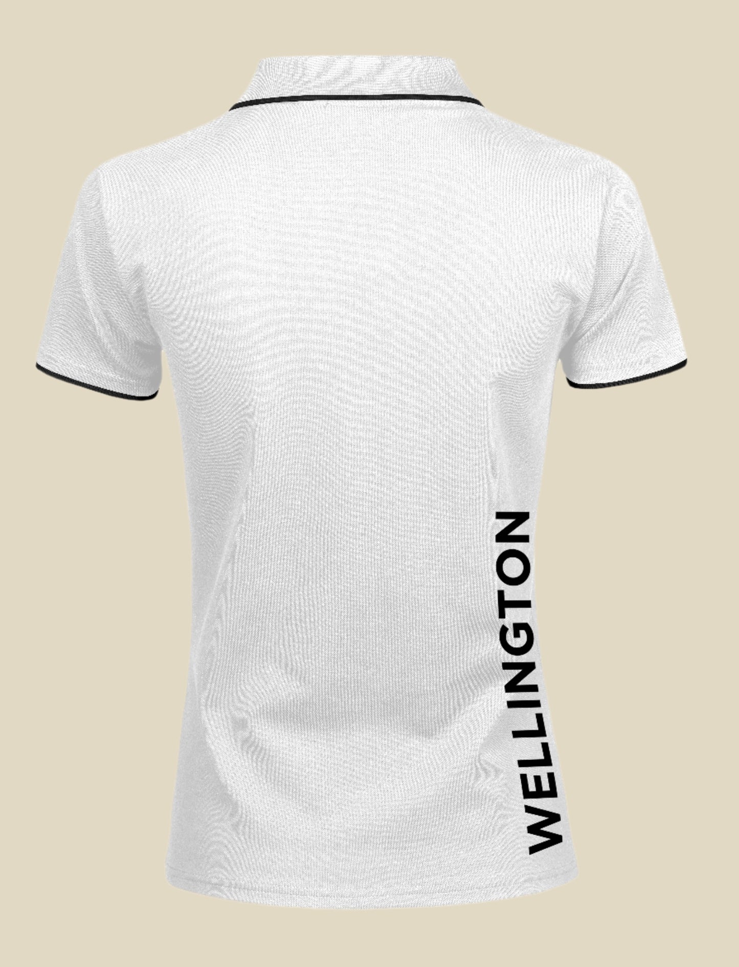 rolex series ladies polo in white back view