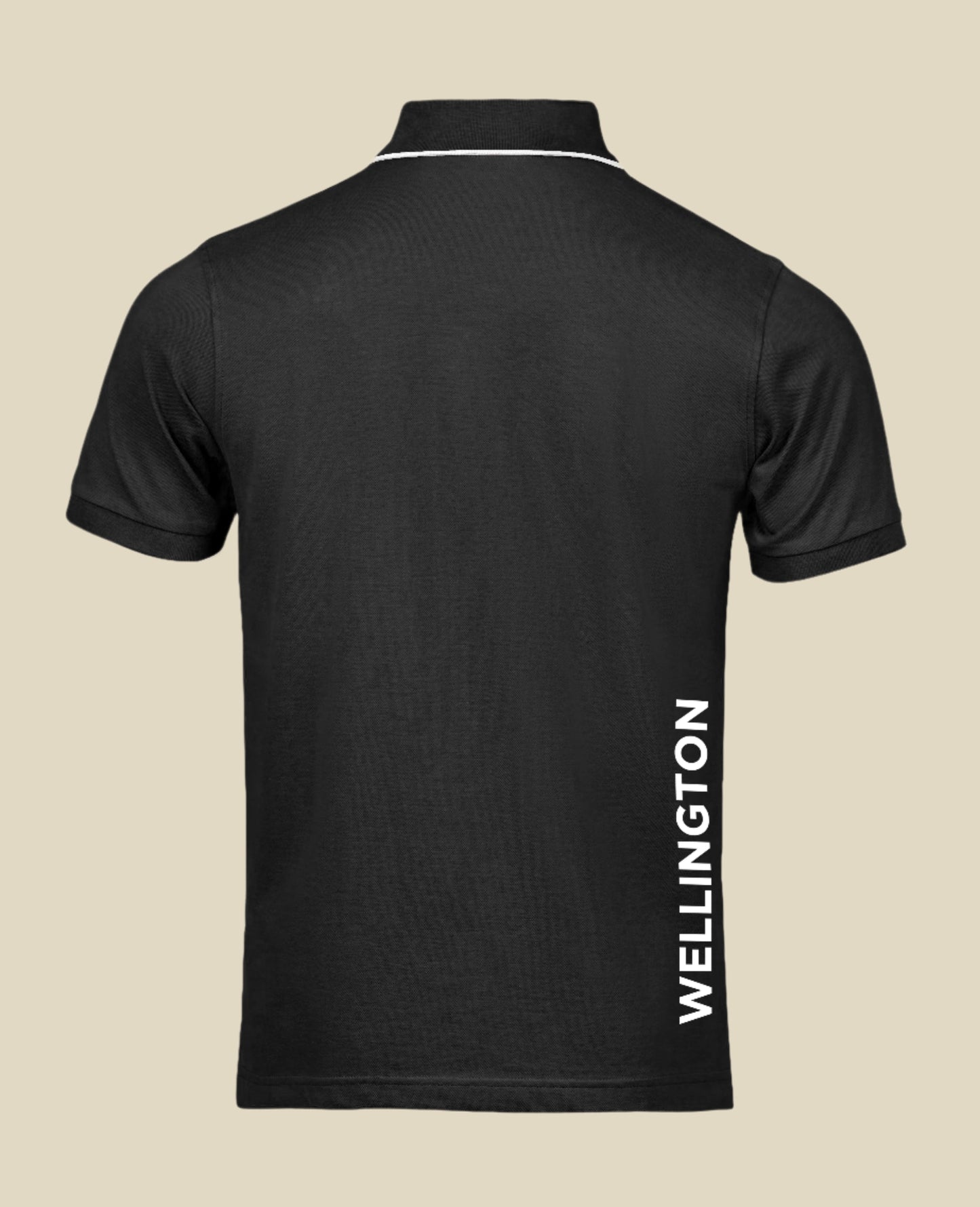 rolex series back view of mens polo in black