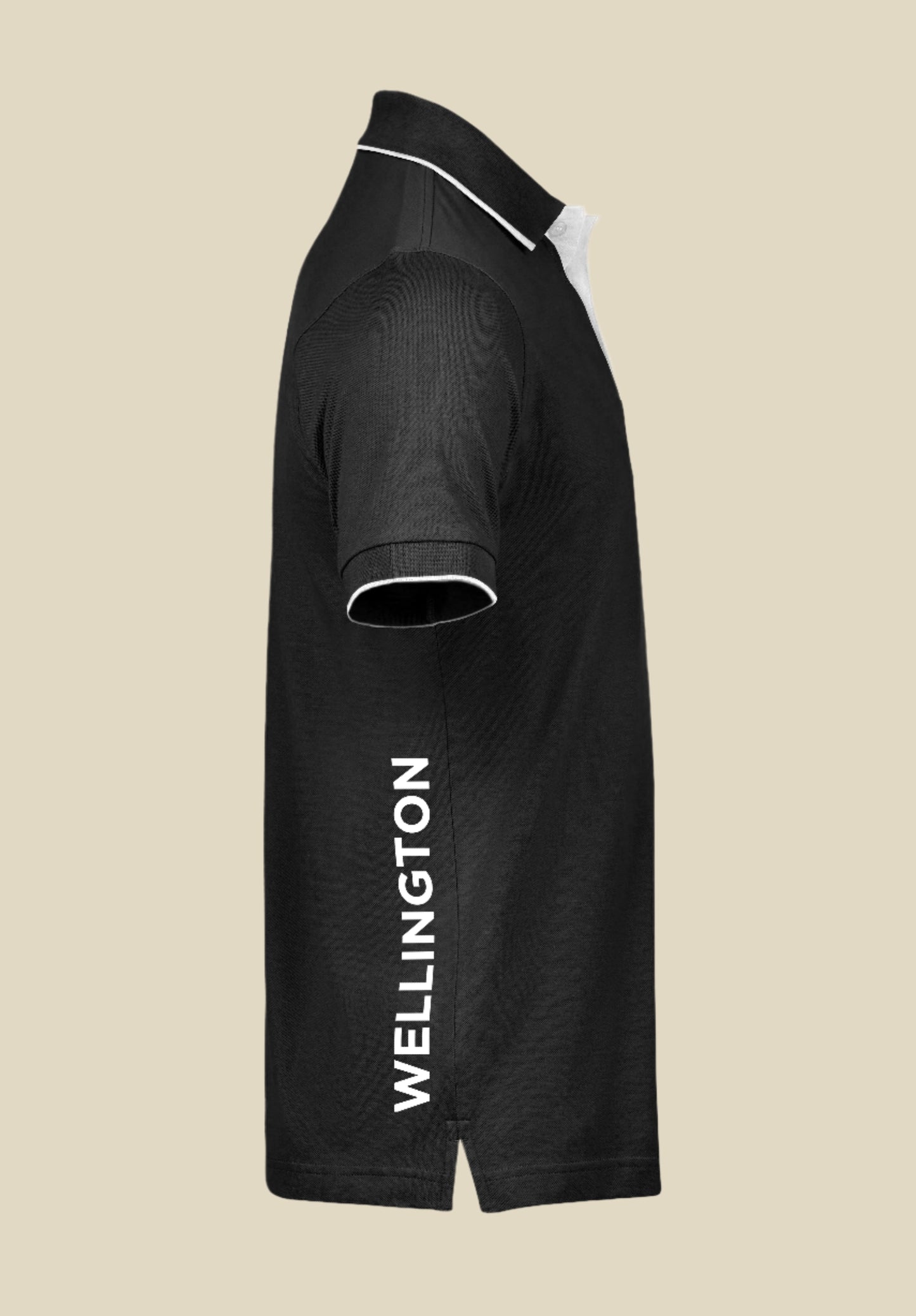 rolex series polo side view of "wellington" in black