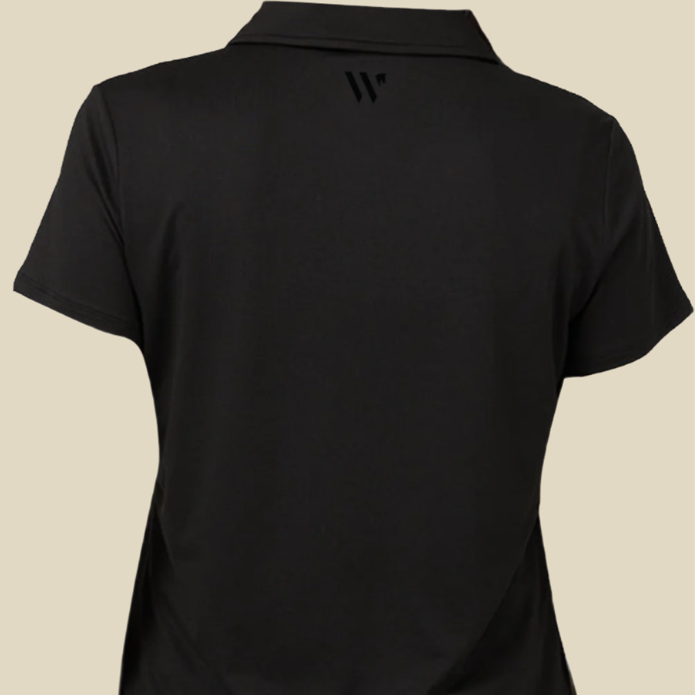 wellington international black ladies polo back view