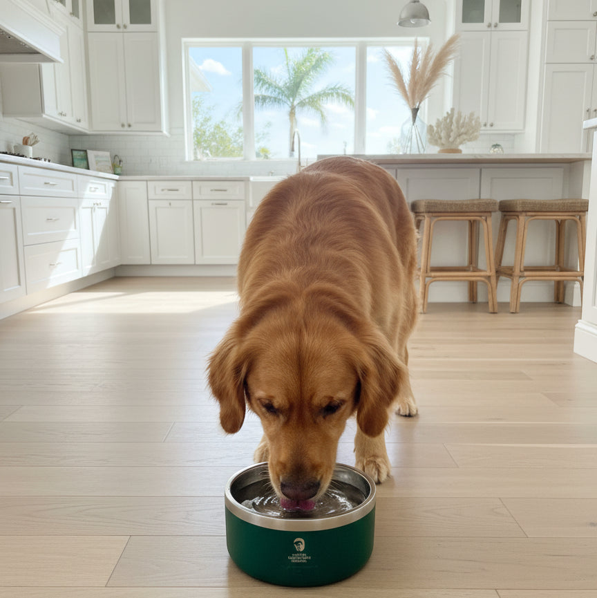 WEF Yeti 8 dog bowl green