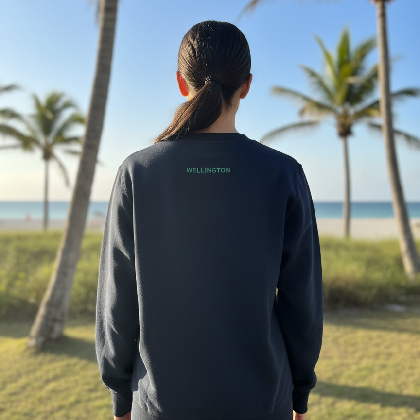 ladies navy wef sweatshirt back