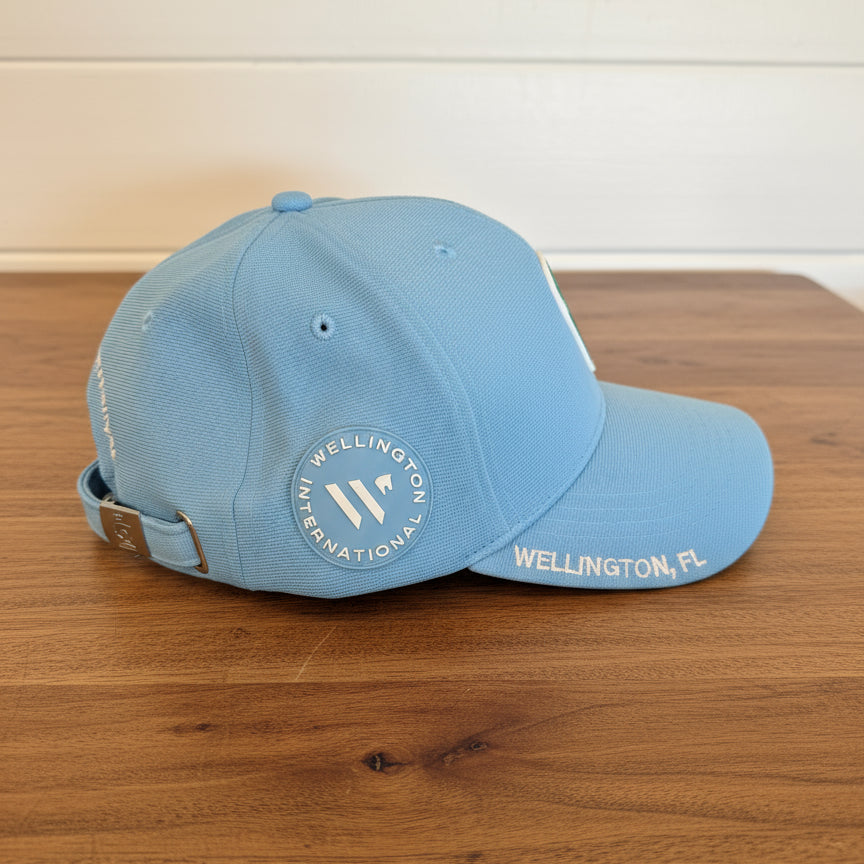 side view of blue kids wef had on wooden table