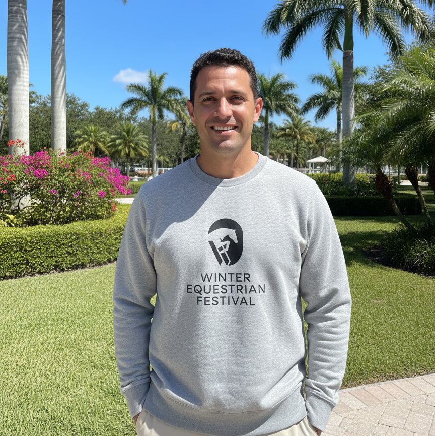 winter equestrian festival mens grey sweatshirt