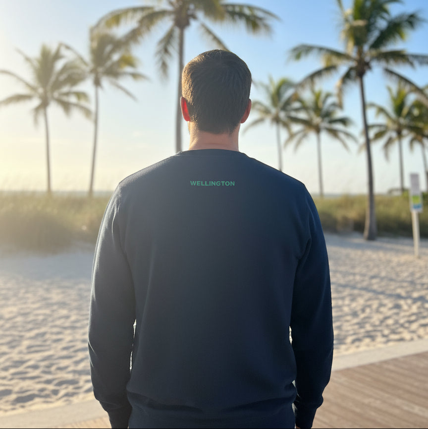 winter equestrian festival mens navy sweatshirt back